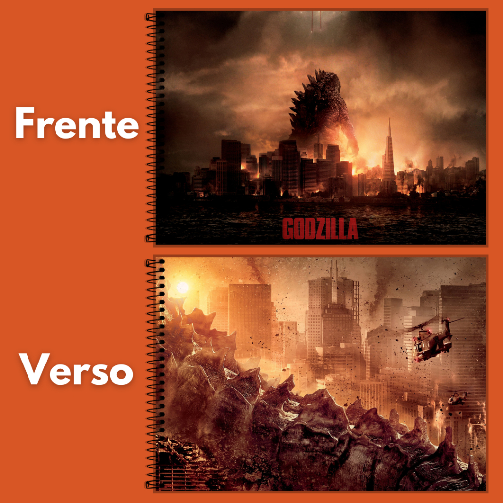 Caderno de Desenho Personalizado Godzilla -> 96 Folhas | Shopee Brasil