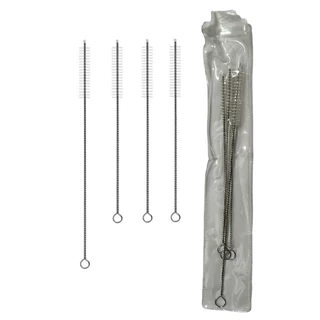 Kit 4 Pcs Escova Flexível Limpeza Canudo Inox Ecológico