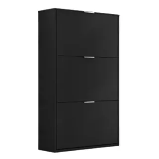 Sapateira Safira 3 Portas Quarto Área de Serviço Preto Onix Bom