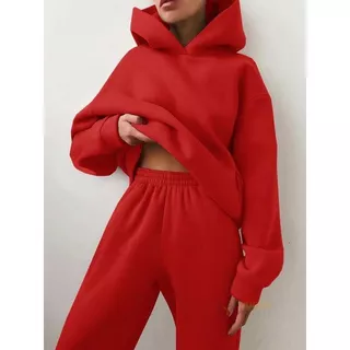 Conjunto Moletom Blusa e Calça Tecido Premuim Feminino Masculino Unissex Inverno Liso Promoção Inverno Promoção Junho São João