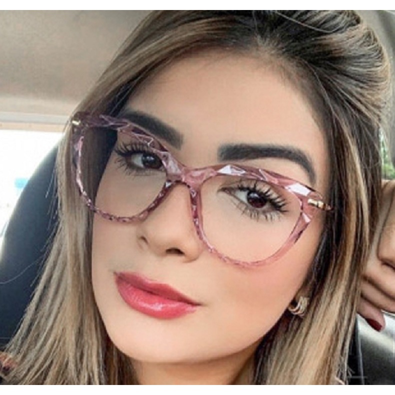 Armação De Óculos Sem Grau Cristal Feminino Mulher Lapidado Olho de ...