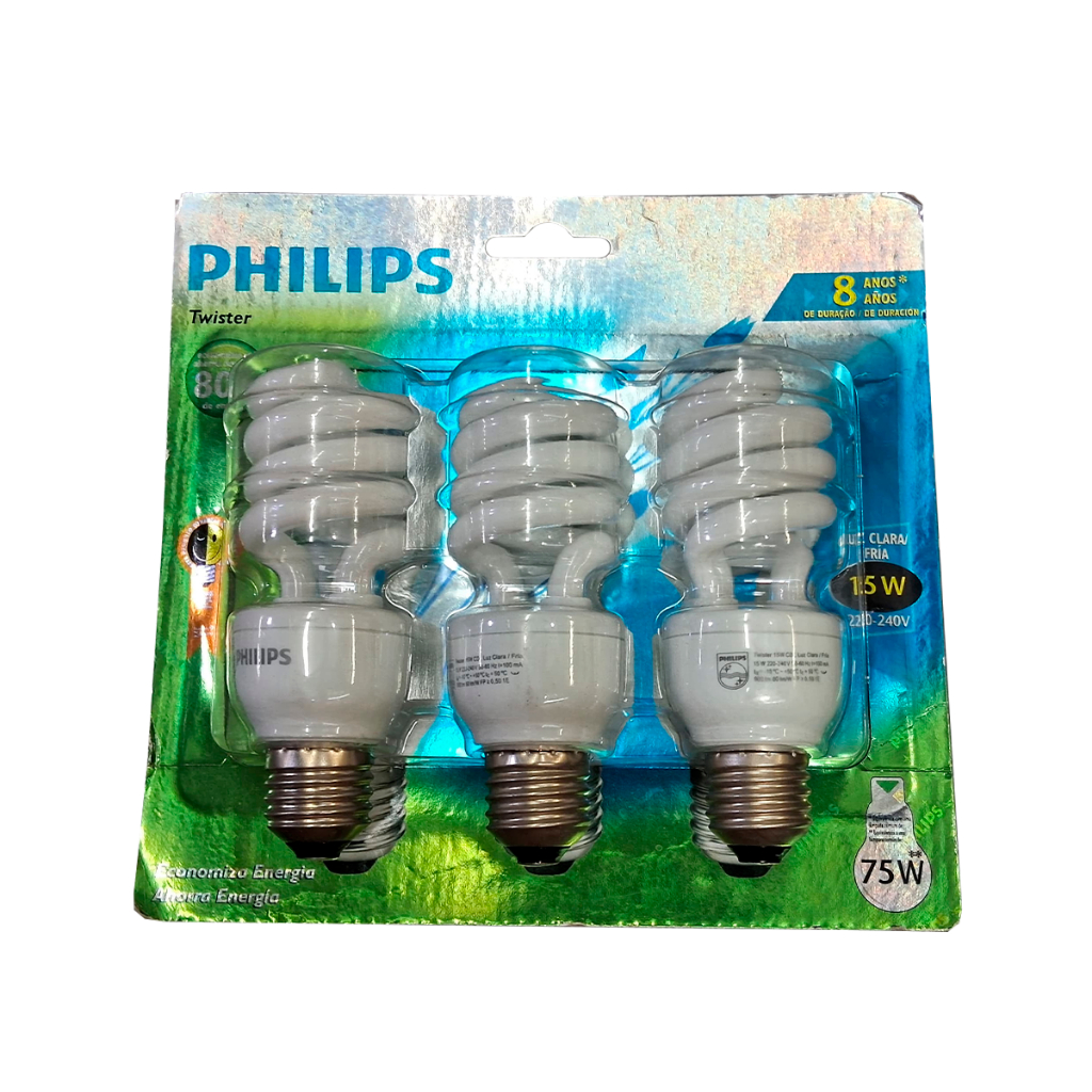 Kit 3 Lâmpadas Fluorescentes Compacta 15w 6500k Philips 220v