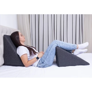 Kit 2 Travesseiros Almofada Triangular Espuma Encosto Adulto Apoio Costas Repouso Leitura Anatômico