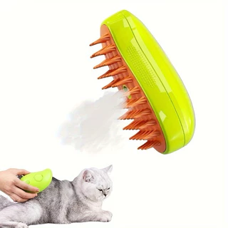 Escova A Vapor 3 Em 1 Autolimpante Para Massagem De Cães E Gatos De Estimação Remoção De Pêlos Removedor De Pêlos Penteador Animais De Estimação-envio imediato