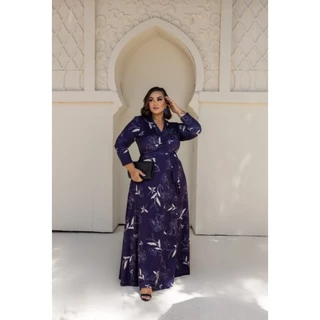 Vestido Plus Size Madrinha Debutante Midi Florido Godê Manga Longa Comprido Longo