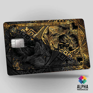 Adesivo para cartão de credito leão preto e dourado black para debito vale alimentação PREMIUM