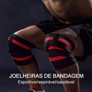 Faixa Elástica De Compressão Joelheira Agachamento Fit Academia Training Funcional Joelheiras Esportivas