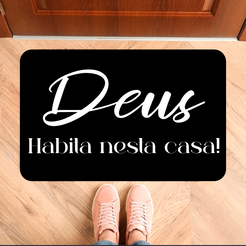 Tapete de Porta Antiderrapante Deus Habita (tap 204)