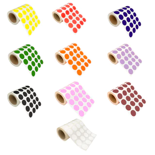 Kit 10 Cores Etiqueta Bolinha Colorida 15mm 10000
