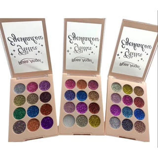 Paleta de Sombra12 Cores Com Glitter Em Gel Rosa Angel Eyeshadow - ALEATORIO