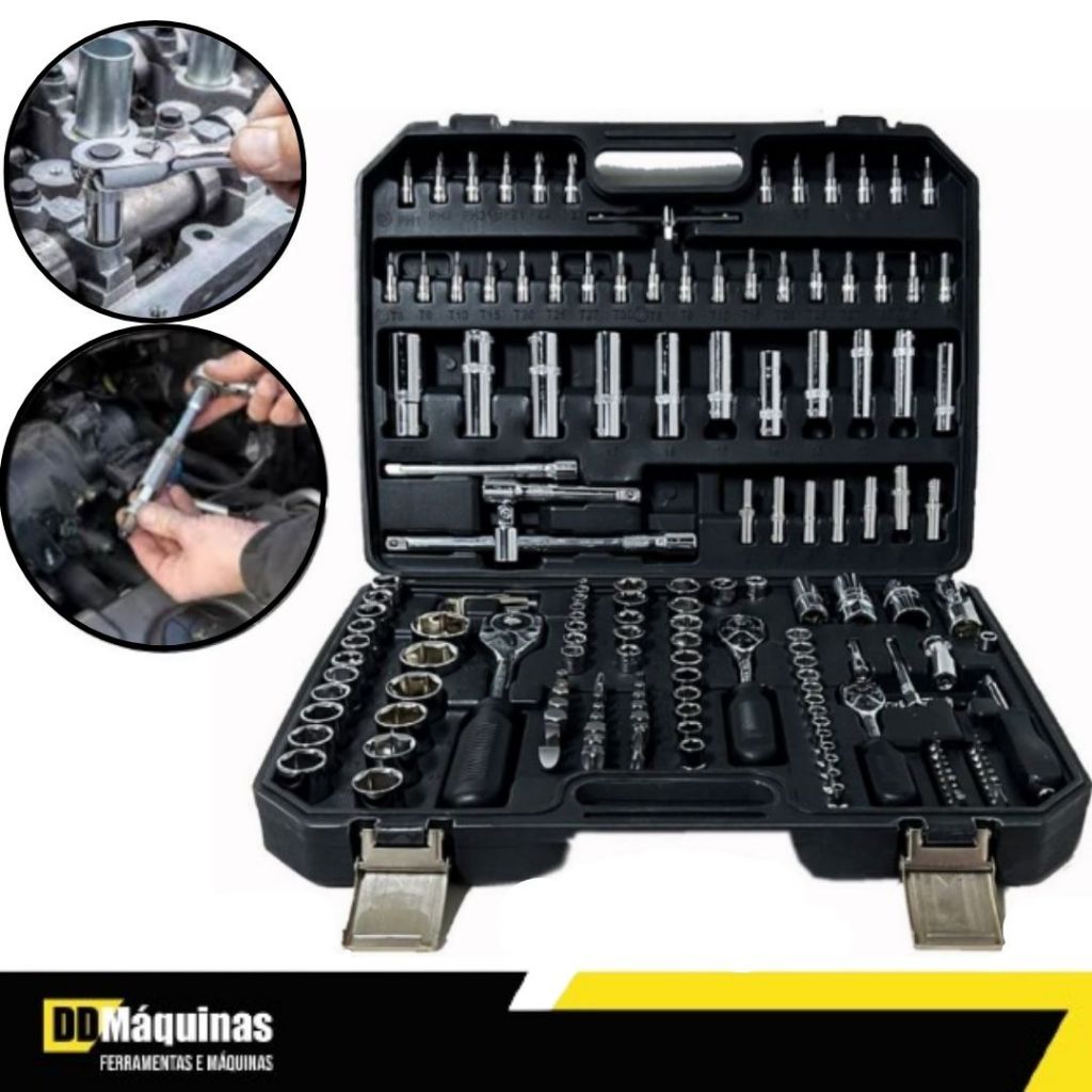 Jogo de Soquetes e Bits com Chave 173 Peças - Titanium