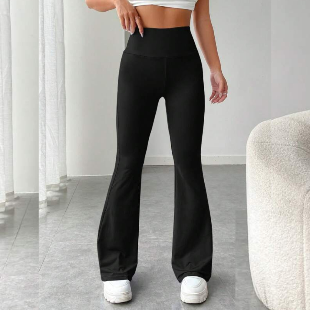 Calça Legging Flare Bailarina Suplex Cintura Alta Preta Modela Bumbum ...