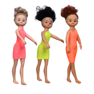 Boneca Bruninha Magrinha Kit 3 Un. Caixa.