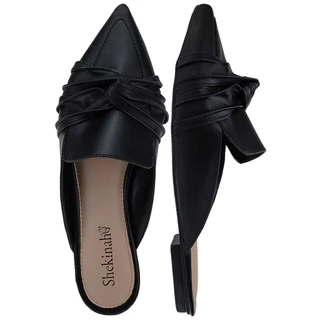 Sapato Feminino Mule Bico Fino Sapatilha Flat Slide Shekinah Conforto Enfeite Lançamento Moda