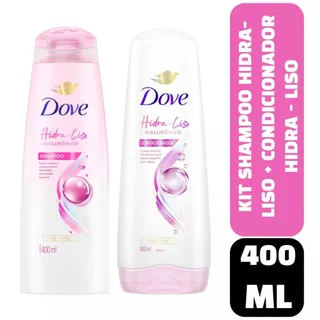 Kit Dove Shampoo Hidra - Liso 400ml + Dove Condicionador Hidra - Liso 400ml