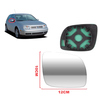 LENTE DO RETROVISOR COM BASE VW GOLF 2000 2001 2002 2003 2004 2005 2006 (PEQUENO) ESPELHADO LADO DIREITO