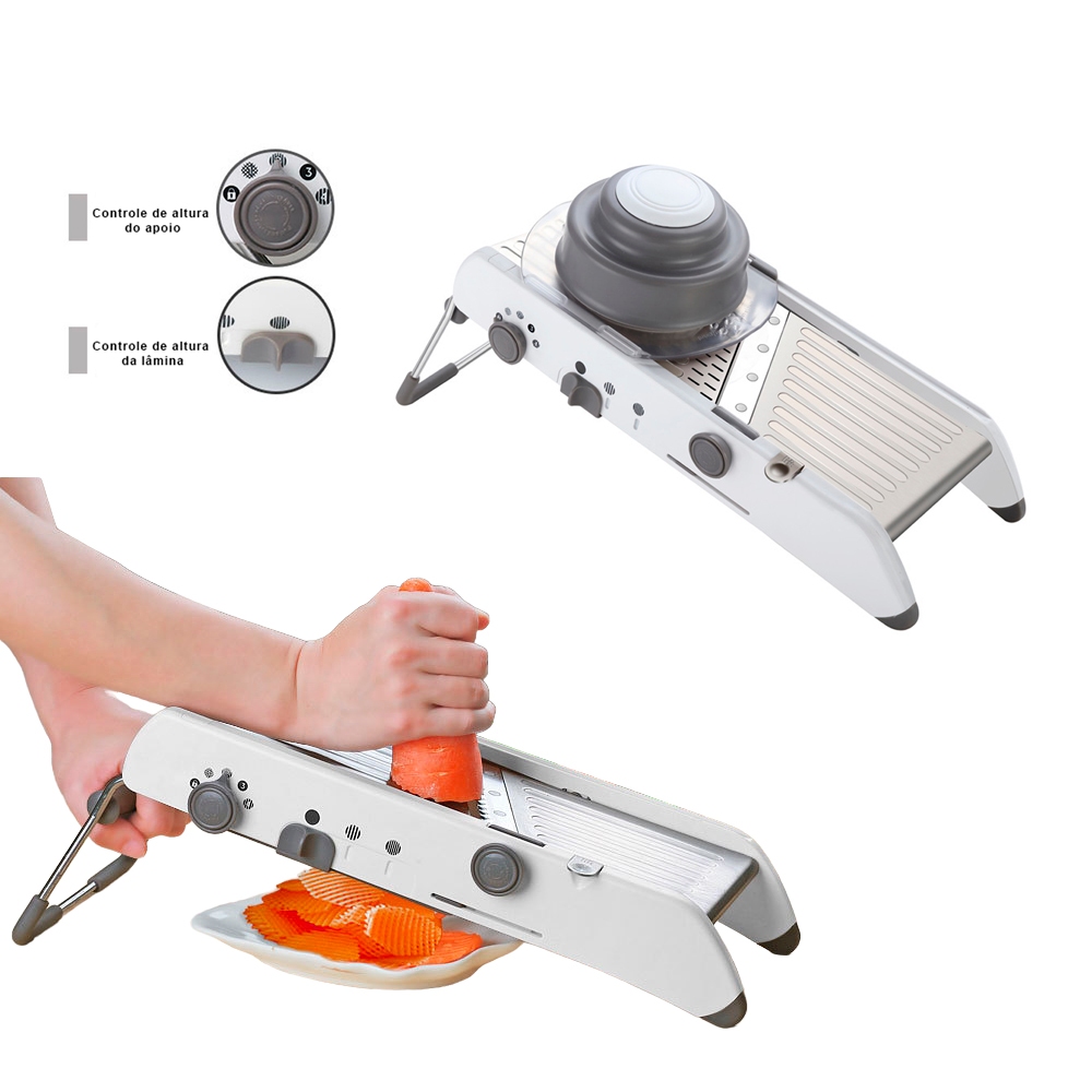 Mandoline Profissional Cortador Fatiador Legumes Frutas Inox - | Shopee ...