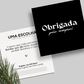 Cartão Postal de Agradecimento ao cliente preto - obrigada pela compra