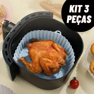 Kit Tapete Silicone 20Cm Para Fritadeira Sem Óleo Bandeja De Cozimento Reutilizável Lavável