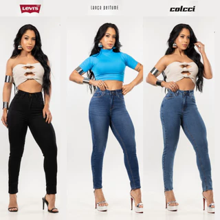 Kit 3 calças jeans feminina empina bumbum com elastano premium direto de fábrica
