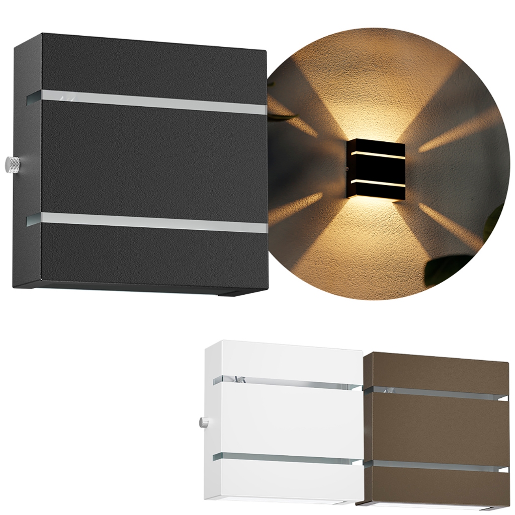 3x Arandelas Slim Externa em Alumínio 2 Frisos Parede Muro MF103