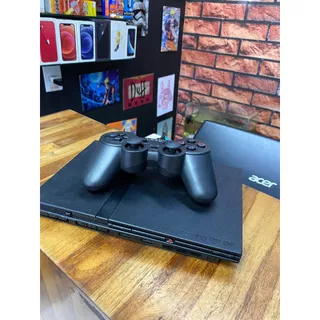 playstation 2 slim seminovos-completo + controle +3 jogos de play 2