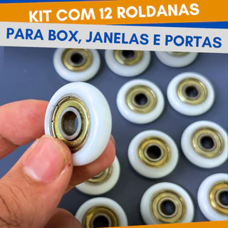 Kit 12 Roldanas Injetadas Para Box de Banheiro, Janelas e Portas de Vidro Temperado Com (Rolamento 608Zz Blindado)