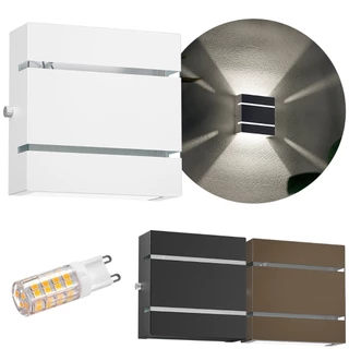 5x Arandelas Slim Externa 2 Frisos 2 Focos + 5 Led G9 5W MF103