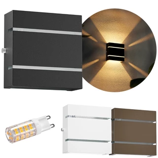 6x Arandelas Slim Externa 2 Frisos 2 Focos + 6 Led G9 5W MF103