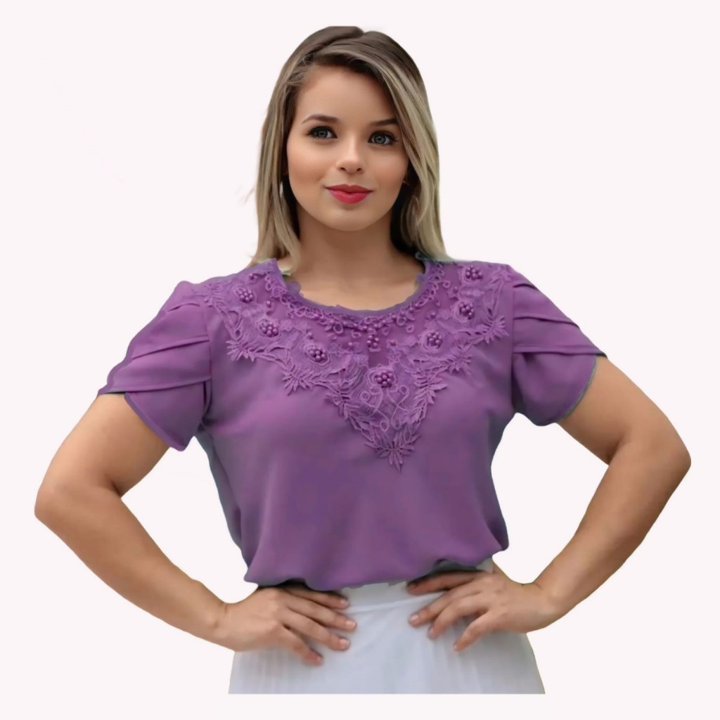 Blusas Modelos De Roupas Para Congresso Blusa Lilás Roxo Lavanda