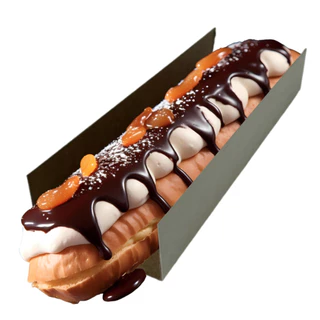(50 a 200 Unid.) Caixa Embalagem Eclair Bomba de Chocolate Branco e Kraft Churros Mini Fast Food