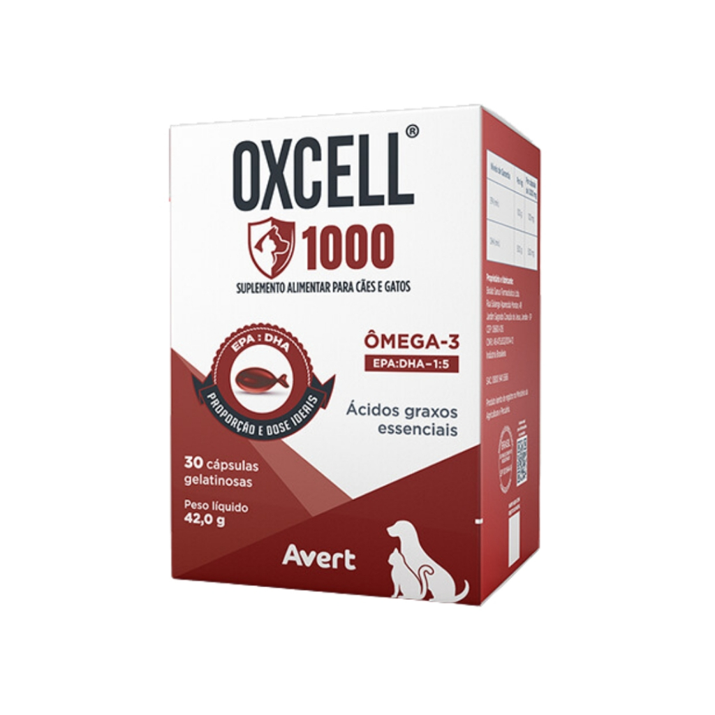 Oxcell 1000mg Suplemento Alimentar Vet 30 comprimidos Avert | Shopee Brasil