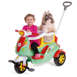 Carrinho Infantil de Passeio e Pedal Moto Duo Color - Calesita