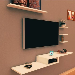Rack Suspenso Para Quartos e salas com 4 Prateleiras Para Tv de 60 50 42 e 32 Polegadas