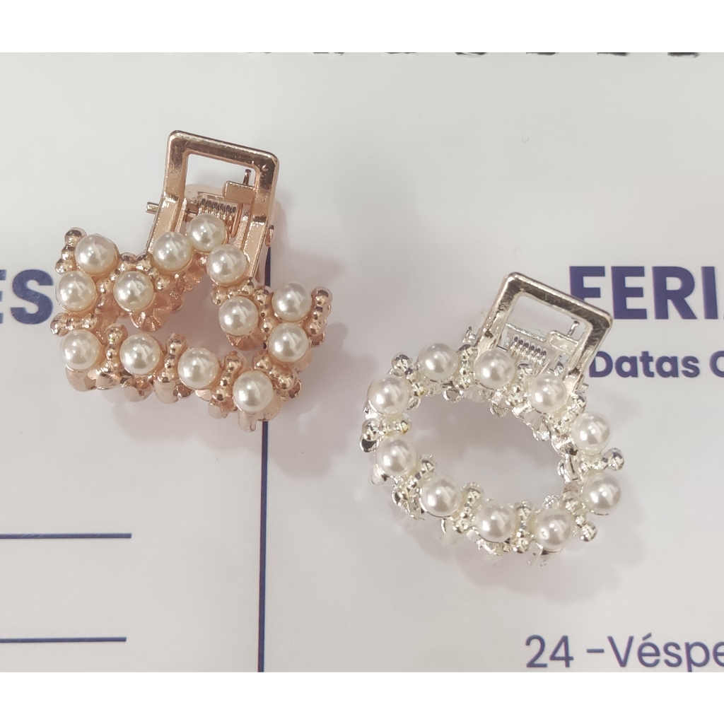 Kit 12 Peças Piranhas Metal Com Strass Presilha de Cabelo