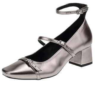 Sapato Feminino Salto Bico Quadrado Mary Jane Boneca Social Shekinah By Mercedita Fivelas