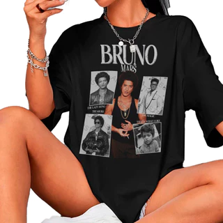Camiseta Basica Algodao Bruno Mars Biografia Pop World Tour Unissex