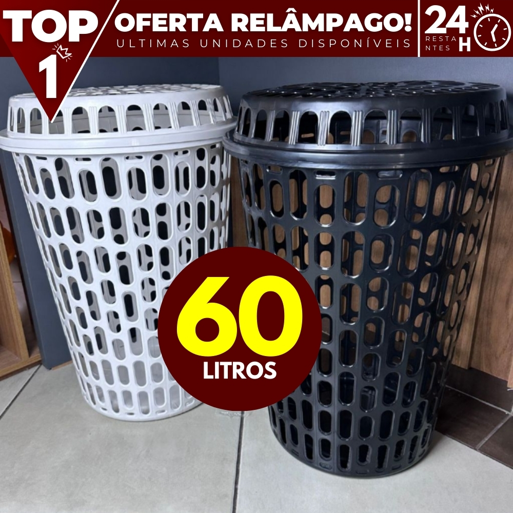 Cesto Telado 60Lts Com Tampa