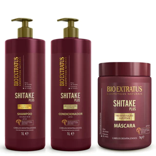Kit Shitake Bio Extratus (Shampoo, Condicionador e Máscara 1L/Kg)