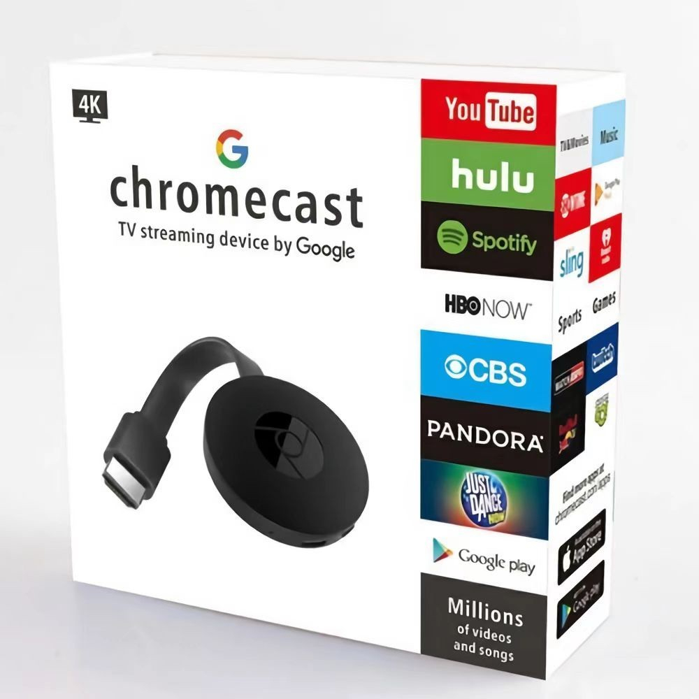 Original Chromecast 2nd geração G2-4K Ultra HD Para TV Streaming Alta Definição Google Miracast