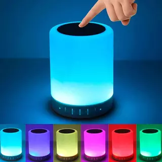 Luminária Touch Bluetooth com Som e Luz RGB para Ambiente Moderno