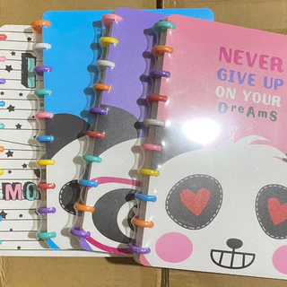Caderno Disco Básico Inteligente Panda 80 Folhas Médio Ou Grande