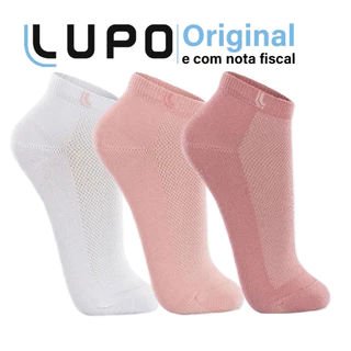 Kit De 3 Pares De Meias Lupo Sport Feminino Cano Curto Em Algodão Rosa