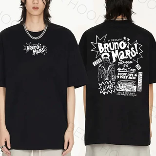 Camiseta Basica Algodao Bruno Mars Desenho Live In Brazil World Tour Unissex