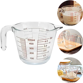 Jarra Medidora De Vidro 1Litro ou 500 ML com Alça Para Receitas Resistente