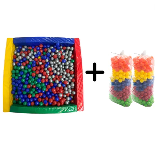 Kit Piscina Cercado Espumado 1,20m + 200 Unidades de Bolinhas Plásticas Profissionais 76mm
