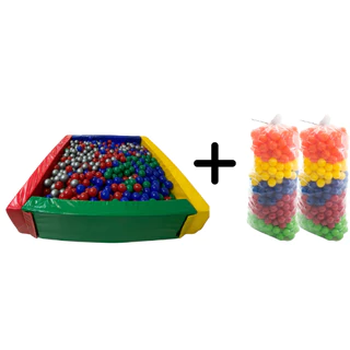 Cercadinho Espumado + Pacote com 200 unidades de Bolinhas - Piscina Espumada Infantil - Seguro