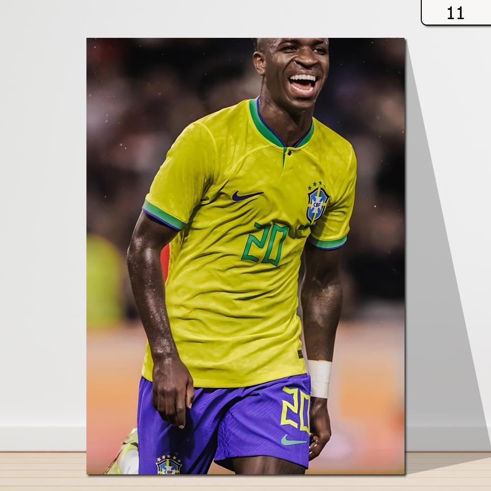 Placa Decorativa Quadro Vinicius Júnior - Tamanho 20x28cm Com Fita