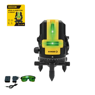 Nivel A Laser Autonivelamento Luz Verde 2 Linhas Esquadro 360 Recarregável Com Estojo Óculo Carregador