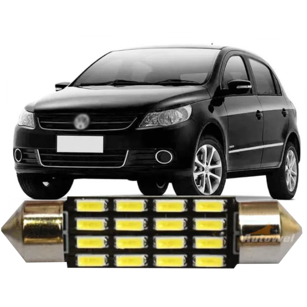Lâmpada Led Premium Teto Interna Gol Saveiro G2 G3 G4 G5 G6 Fox Polo Golf